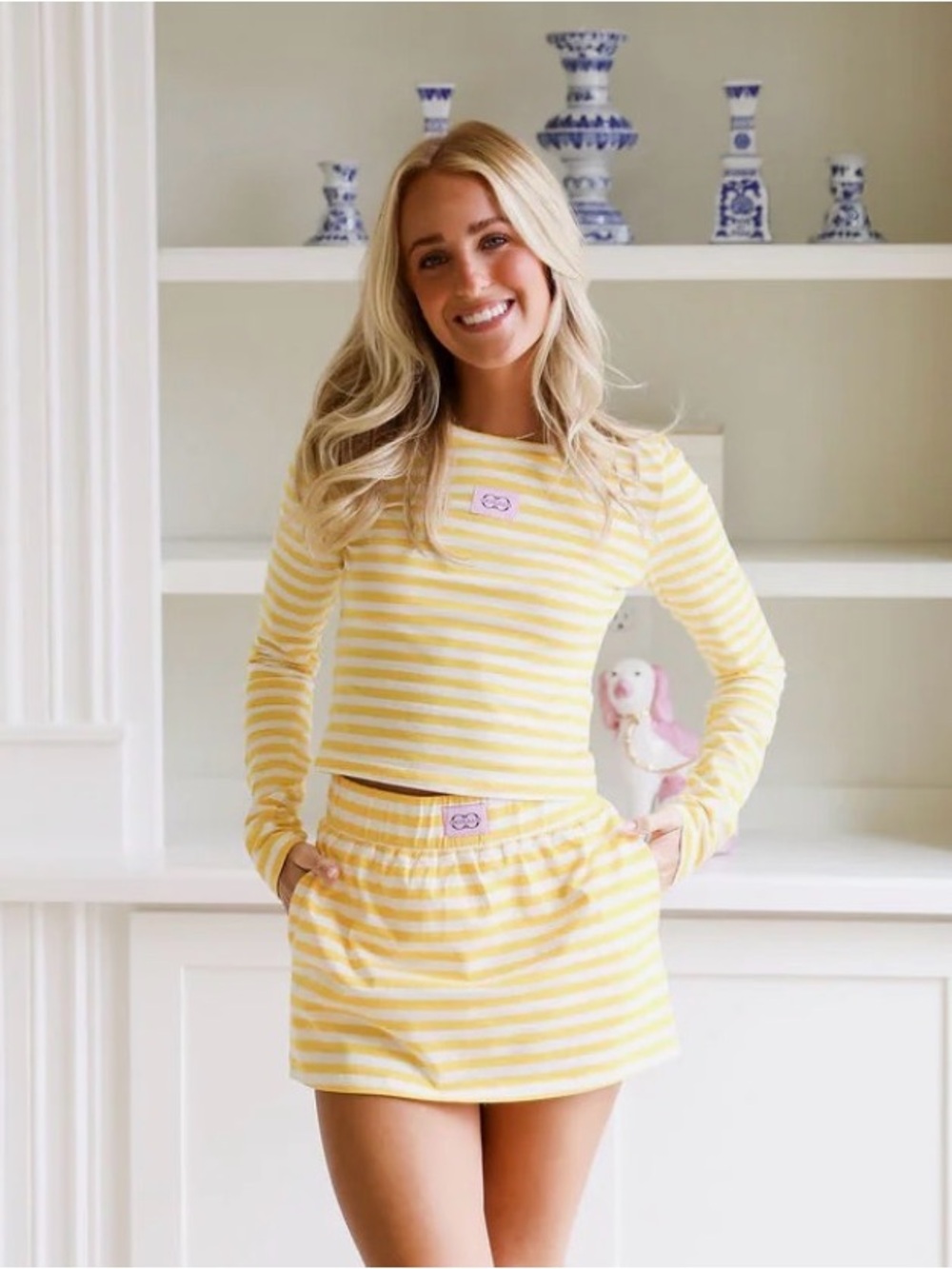 COCOLILLYS YELLOW STRIPE LONG SLEEVE TOP